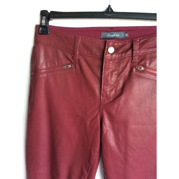 Level 99 Coated Red Jeans - 28 - Picture 3 of 11